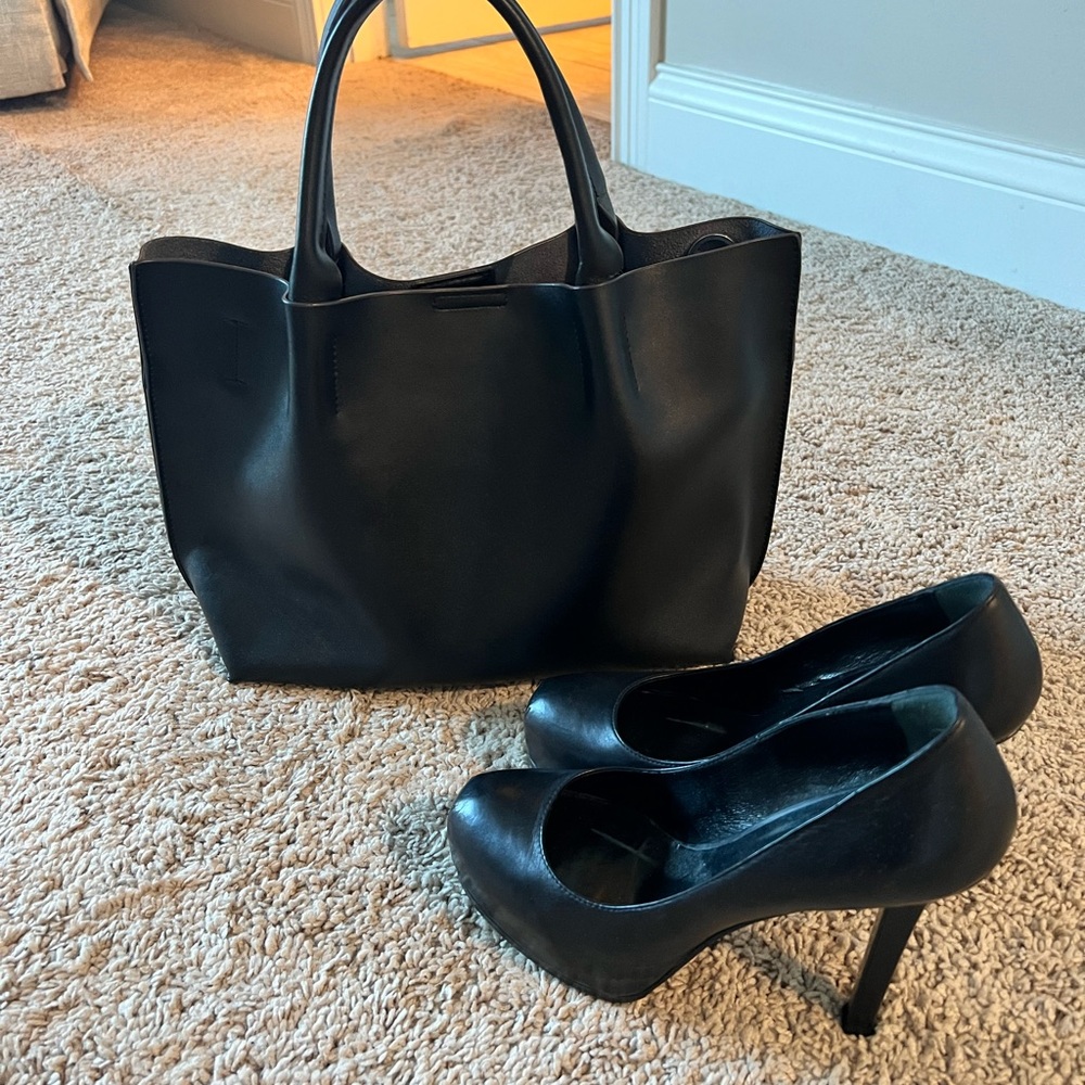 Nursace Italian Genuine Leather Shoes and Bag